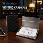 Metal & Black Rexine Visiting Card Case – Slim Business Card Holder