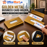 Golden Metal Business Card Holder – Slim Visiting Card Case