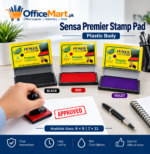 Sensa Premier Stamp Pad Plastic Body – Black, Red & Violet | Sizes 6×9 & 7×11
