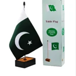 Pakistan Table Flag With Wooden Stand For Executive Office